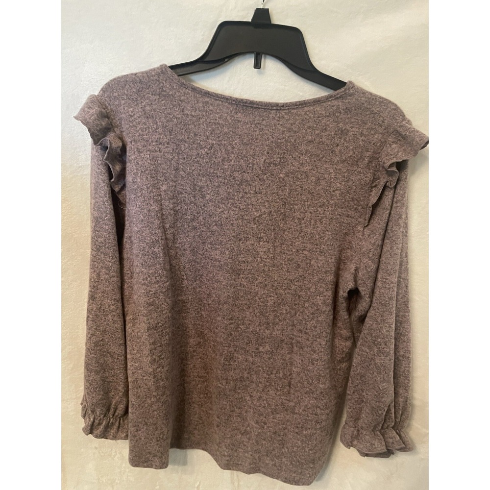 Adrienne Vittadini womens sweater purple Large scalloped rhinestones NWOT - Picture 4 of 4